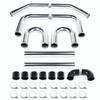 3Inch 76mm Polished Aluminum Turbo Intercooler Pipe Kit + Black Hose + Clamp