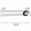 Bolt-on Exhaust Tip 2.5" Inlet/Outlet 12" Long Diesel Stainless Steel Turn Down