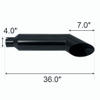 Black Miter Angle Cut Diesel Smoker Exhaust Stack 4" Inlet 7" Tip 36" Long Ford