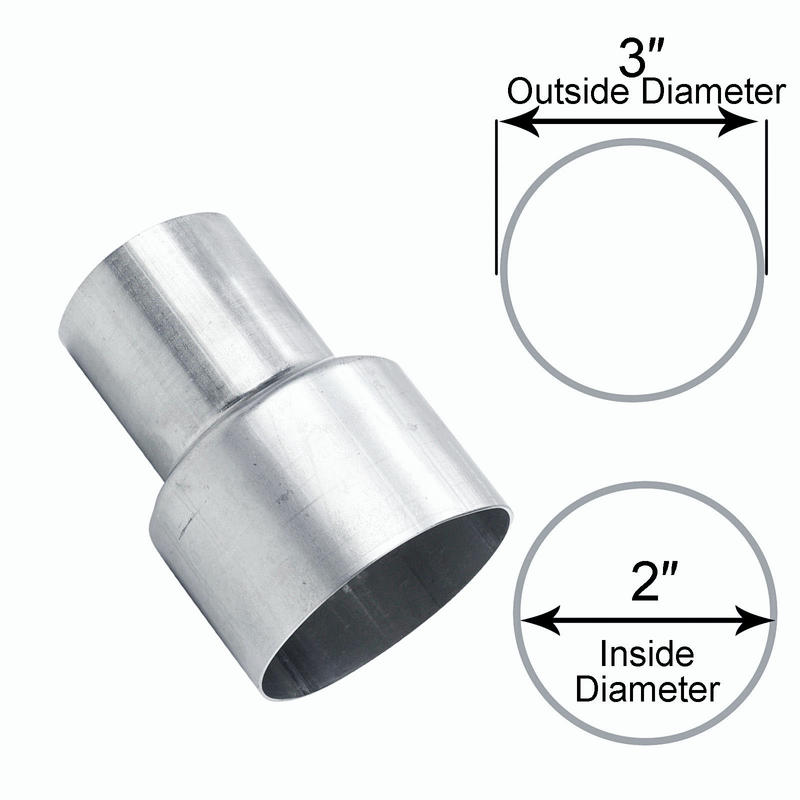 2” ID to 3” OD Exhaust Pipe to Component Adapter Reducer Connector Universal
