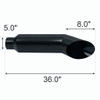 Miter Black 5" Inlet 8"Outlet 36" Long Diesel Smoker Exhaust Stack Tip Angle Cut