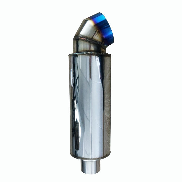 4" Cutter Knife Burnt Tip T-304 Weld-On Exhaust Muffler 2.5" Inlet Universal 4