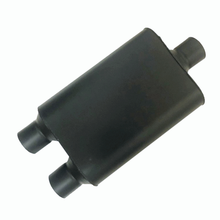 2.5" Single Inlet/Dual Outlet Chambered Race Muffler 19" Overall Agressive Sound
