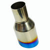 Custom 2.5In 4Out Polished Stainless Exhaust Single Layer Slant Tip Blue Burnt New