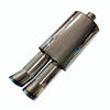 3" DTM Style Dual Burnt Tip Stainless Steel Weld-On Exhaust Muffler 2.5" Inlet