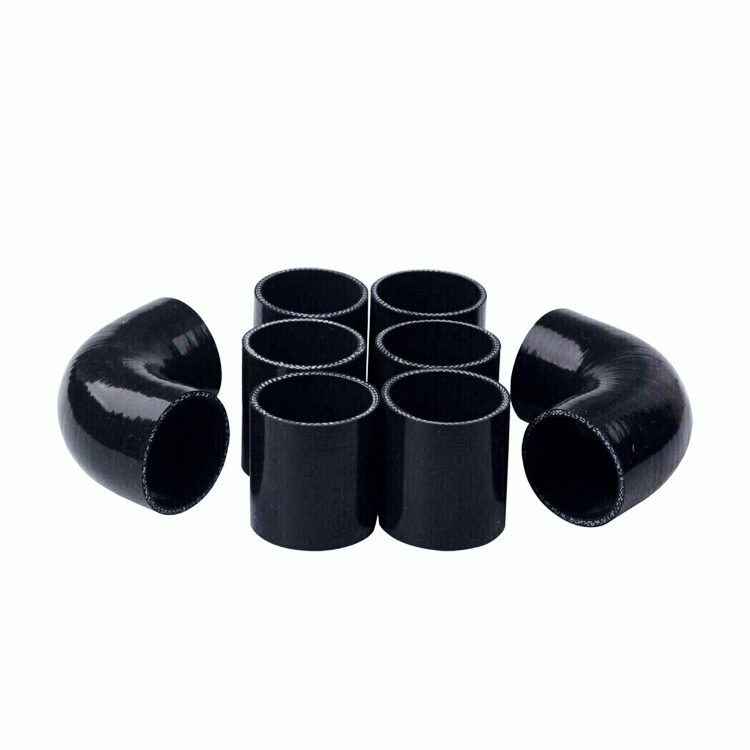 UNIVERSAL 8PC 2.25" ALUMINUM FMIC INTERCOOLER PIPING+SILICONE HOSE+CLAMP SILVER