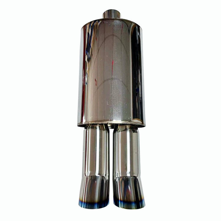 3" DTM Style Dual Burnt Tip Stainless Steel Weld-On Exhaust Muffler 2.5" Inlet