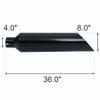 Gloss Black Miter Cut Diesel Smoker Exhaust Stack 4" Inlet 8" Tip 36" Long GMC