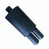 Universal 3" Dual Tip Black Stainless Steel Weld On Exhaust Muffler 2.5" Inlet