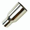 Polished Stainless Sliver Exhaust Single Layer Straight Tip 2X 2.5In 3.5 Out