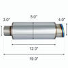 JDM 4" N1 Titanium Burnt Slant Tip Stainless Exhaust Muffler 3" Inlet+Silencer