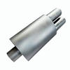 3" Dual Slant Tip DTM 3" Inlet Black Stainless Exhaust Weld-On Muffler Universal