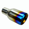 Polished Stainless Blue Burnt Exhaust Double Layer Slant Tip 2.5Inlet 4Out