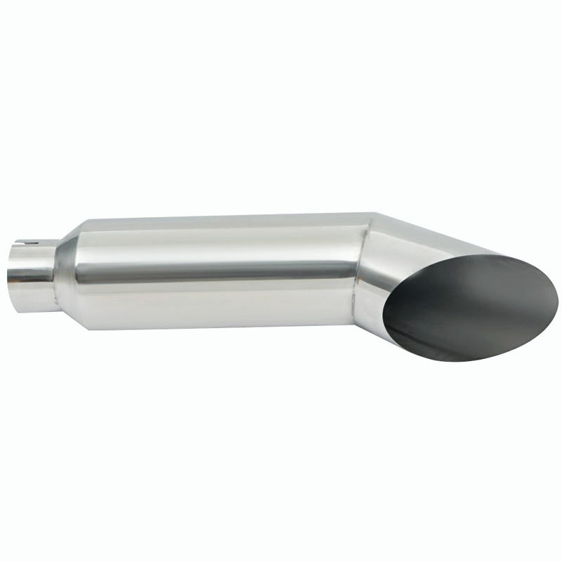 Silver 5" Inlet 8"Out Miter Diesel Smoker Exhaust Stack Tip 36" Long Angle Cut