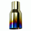 Polished Stainless  2X Blue Burnt Exhaust Single Slant Cut Tip 2.5 In 3.5 Out
