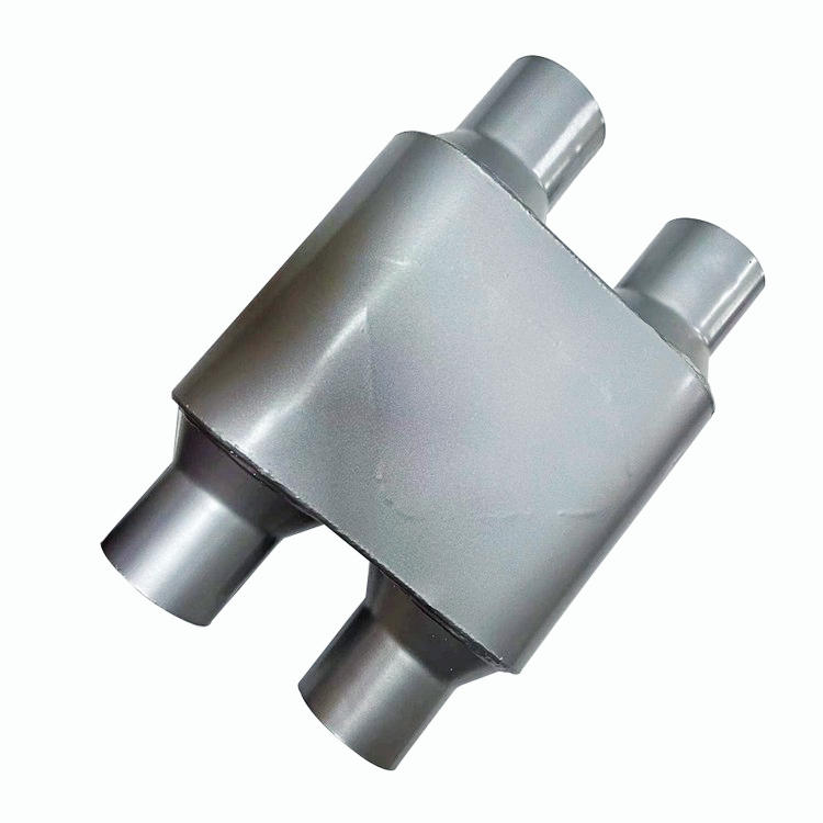 Chambered Offset Dual 2.5" Inlet - Outlet Performance Exhaust Muffler 13" Long