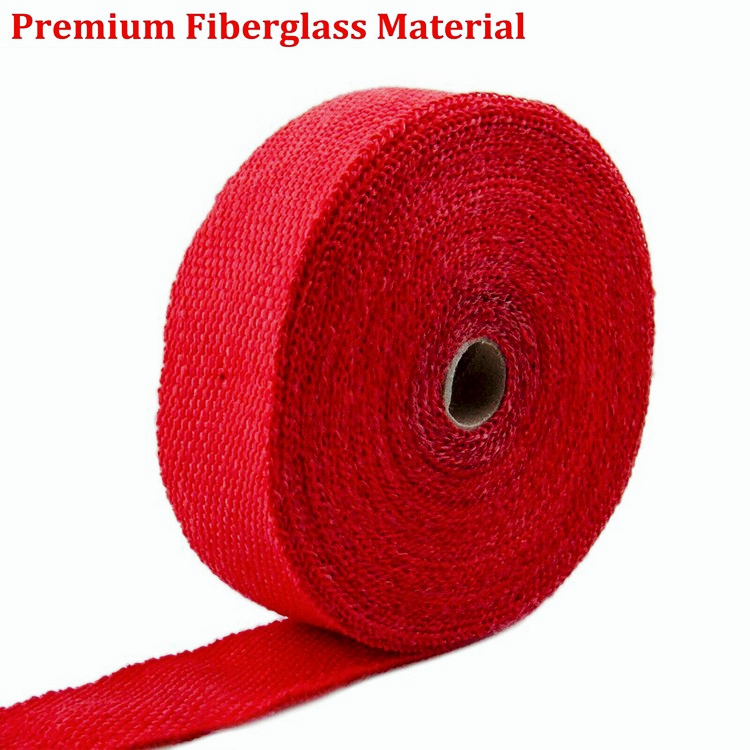 Performance exhaust accessories for exhaust header titanium and red color exhaust wrap